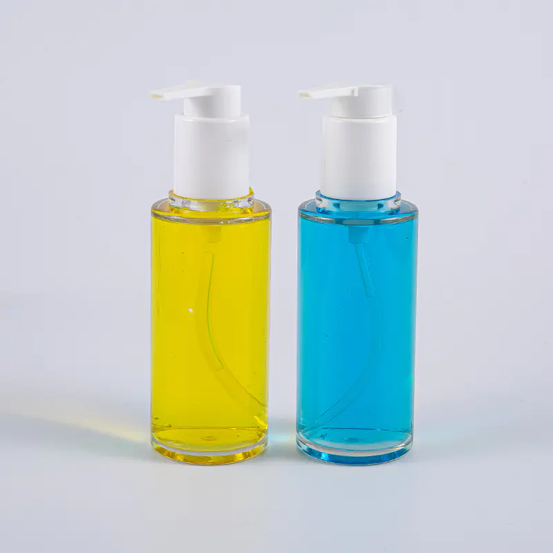 Čirá PETG 100ml lahvička na mléko s kulatým tvarem s bílou plastovou pumpičkou