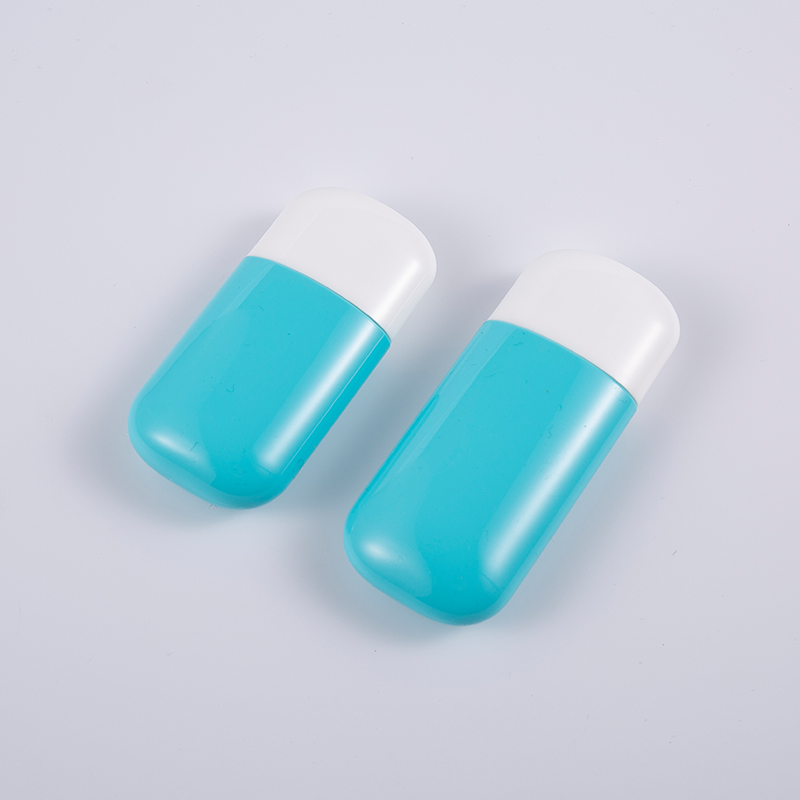 30ml a 50ml modrá PE lahvička na opalování s UV ochranou