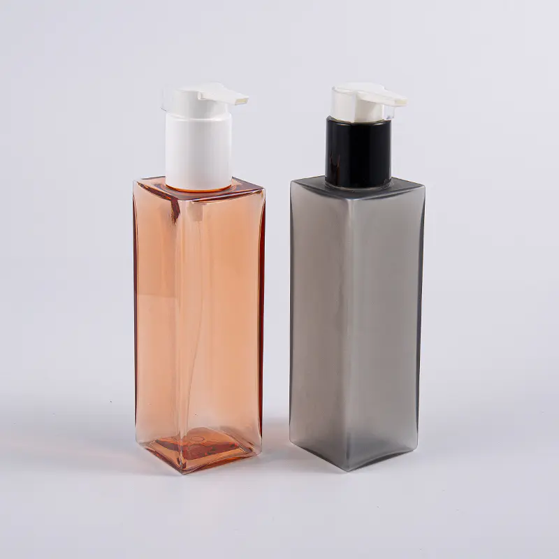 Láhev s pumpičkou pro osobní péči 150 ml čtvercového tvaru PETG