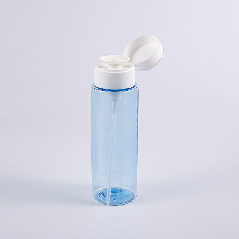 200ml průhledné modré lahvičky na odličování make-upu