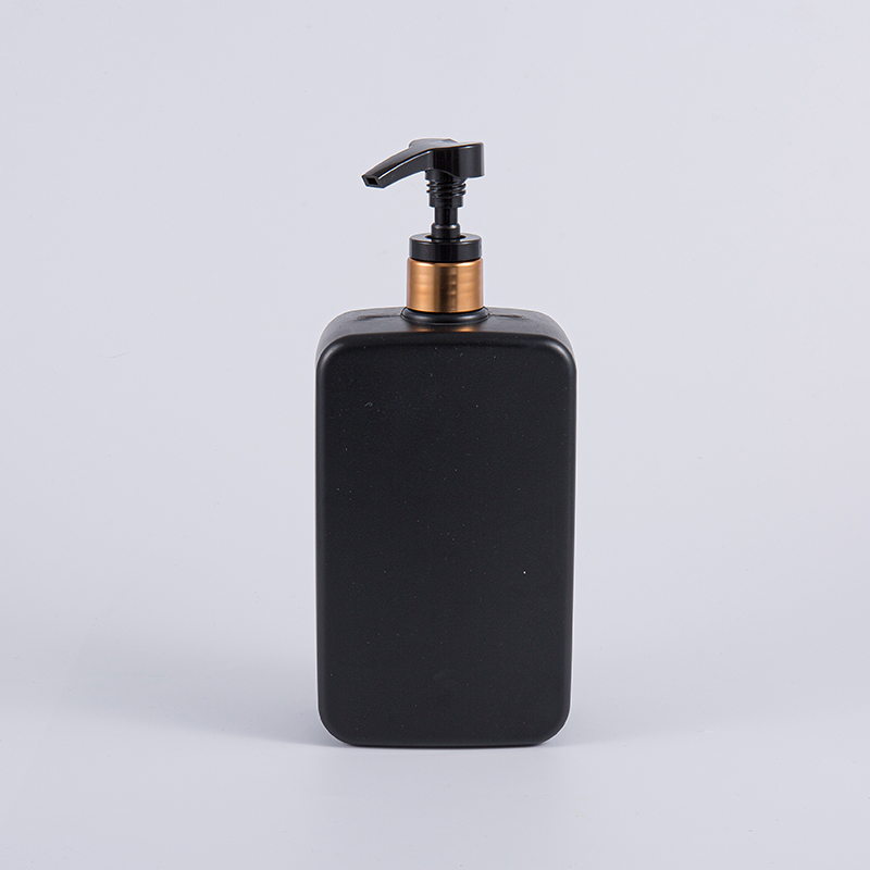 Pevná černá barva čtvercová 1000ml PE šamponová pumpička čistící láhev